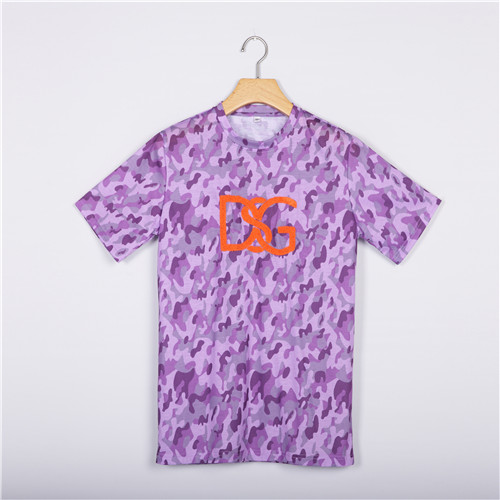 CAMO T-SHIRT WITH LOGO WOOL EMBROIDERY